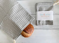 Dot and Army Breadmakers Grey Ticking Stripe Bread Bags, set of two