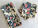 Dot and Army Cloth Napkins 10inch cocktail Gooseberry Cloth Napkins, set of four