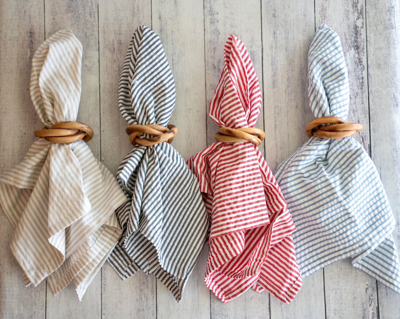 Dot and Army Napkin Rings Wood Bangles Napkin Rings, set of four