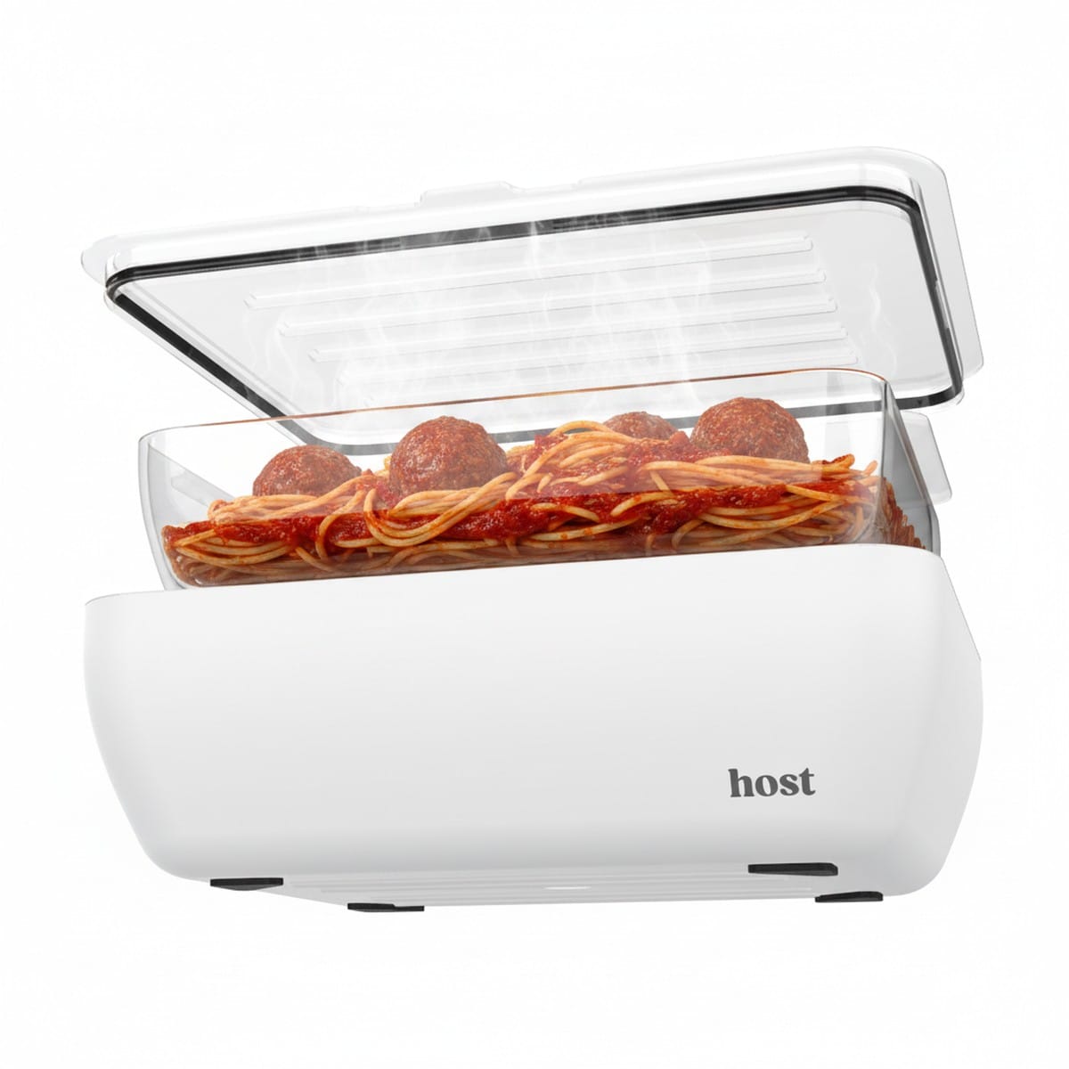 Host Modern Thermal Serving Dish with spaghetti and meatballs