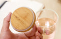 Fancy & Stacy 350ml Glass 350ml 12oz double walled mug with bamboo lid double-wall glasses with spill proof bamboo lids. perfect for serving tea, coffee, juice, sodas, cocktails, whiskey, scotch, vodka, or your preferred spirit on the rocks.