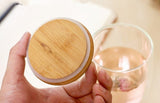 Fancy & Stacy 350ml Glass 350ml 12oz double walled mug with bamboo lid double-wall glasses with spill proof bamboo lids. perfect for serving tea, coffee, juice, sodas, cocktails, whiskey, scotch, vodka, or your preferred spirit on the rocks.