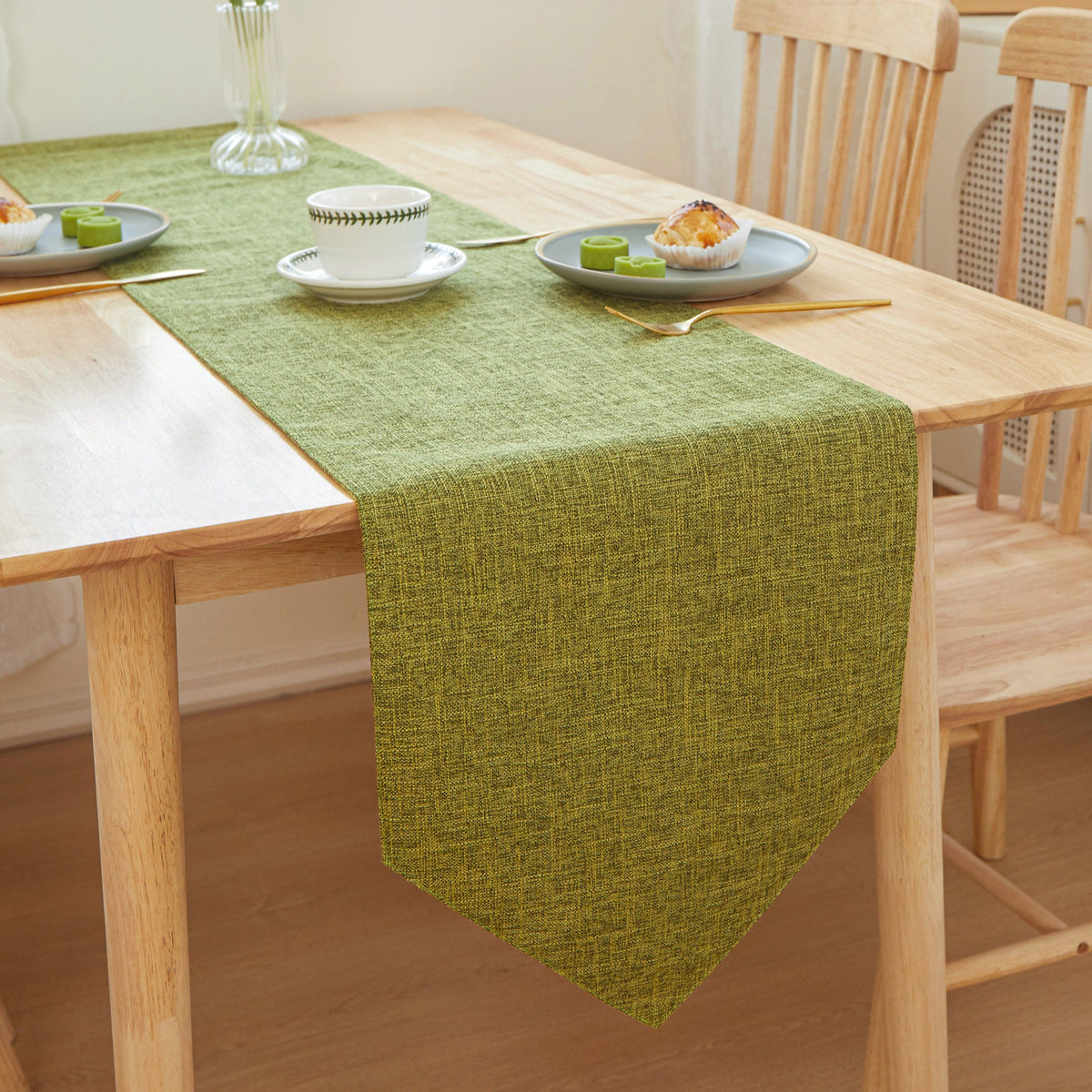 Fancy & Stacy TRT Army Green TRT Table Cloth Triangle Edges 12" W x 71" L