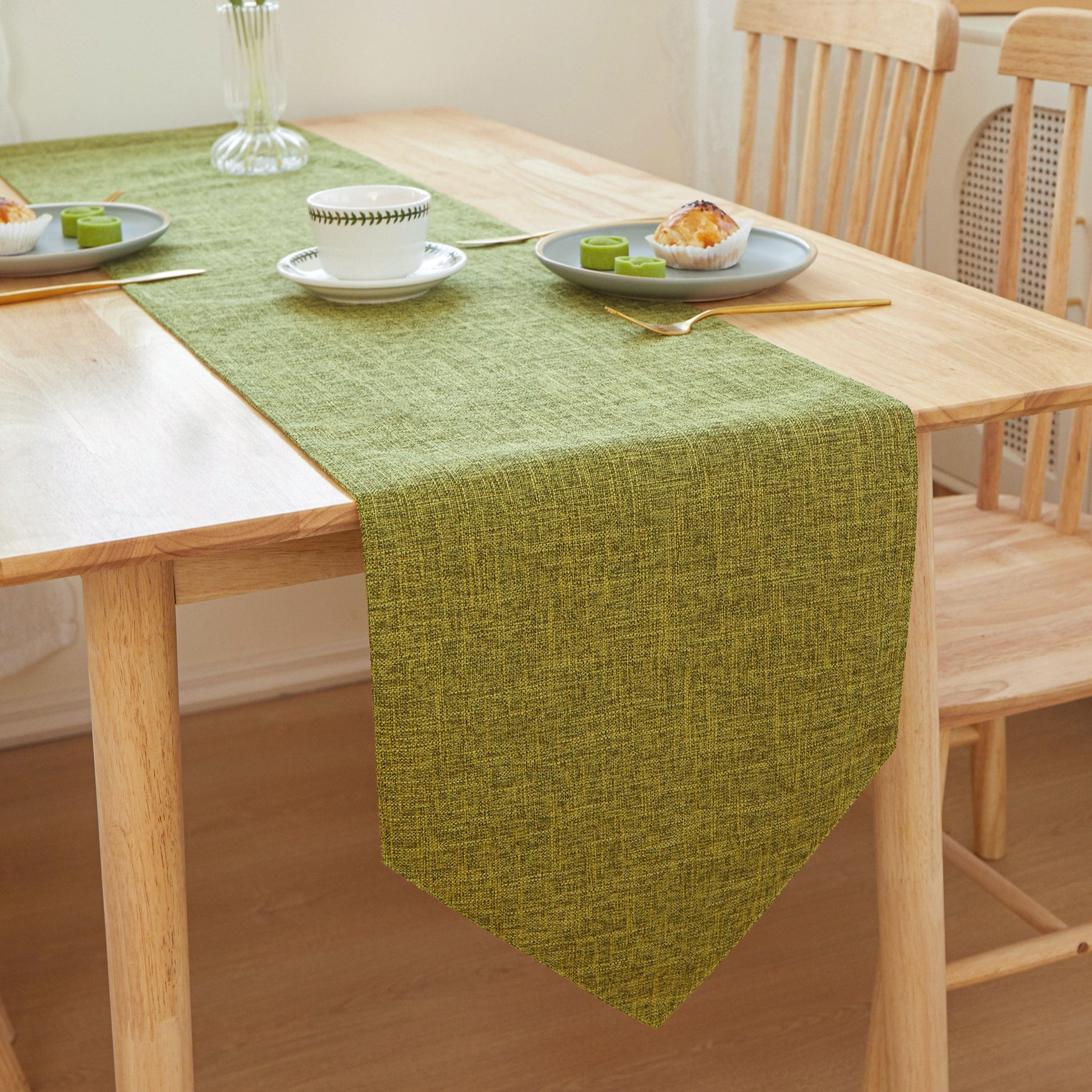 Fancy & Stacy TRT Army Green TRT Table Cloth Triangle Edges 12" W x 71" L