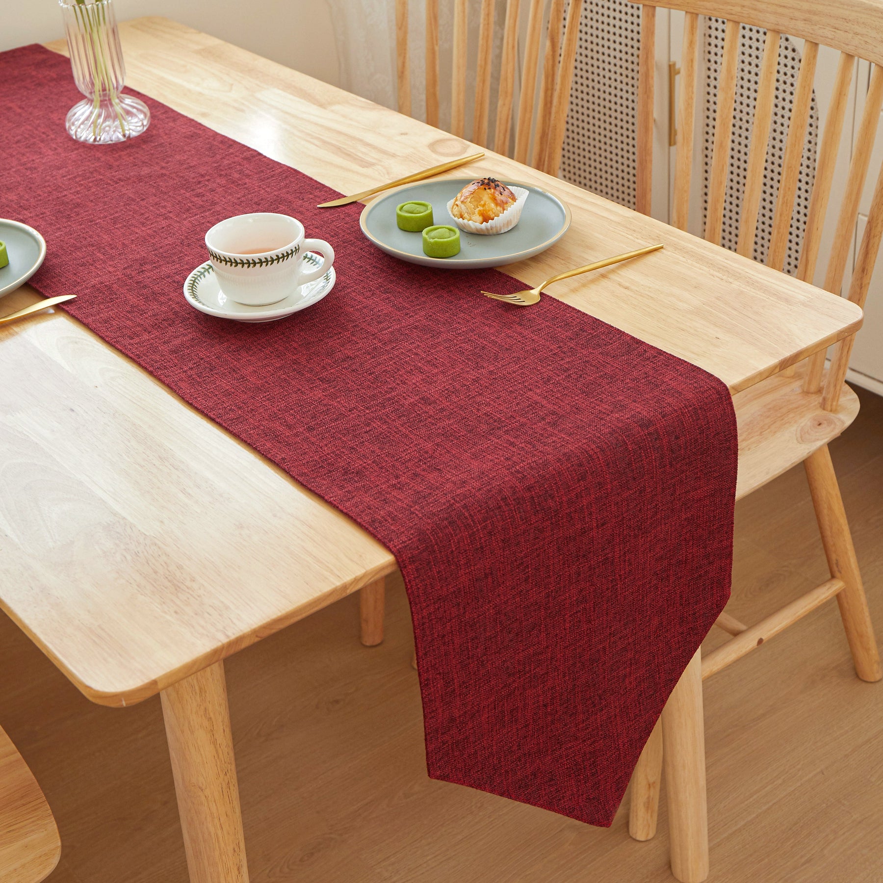 Fancy & Stacy TRT Wine Red TRT Table Cloth Triangle Edges 12" W x 71" L