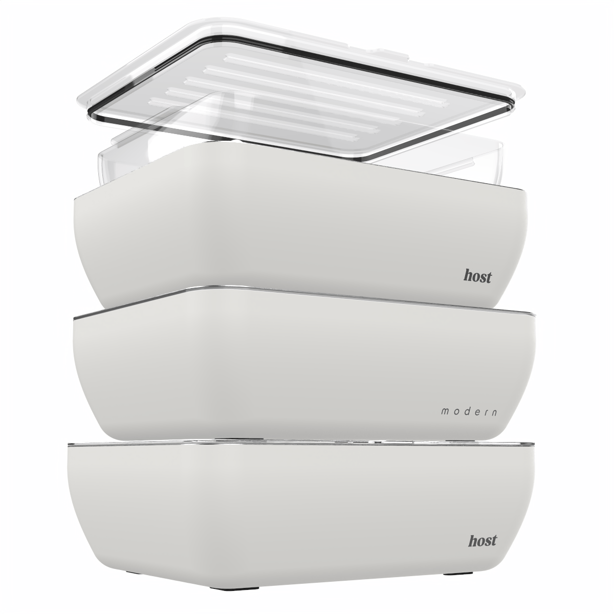 Host Modern 3 Thermal Serving Dishes + 1 Glass Baking Dish