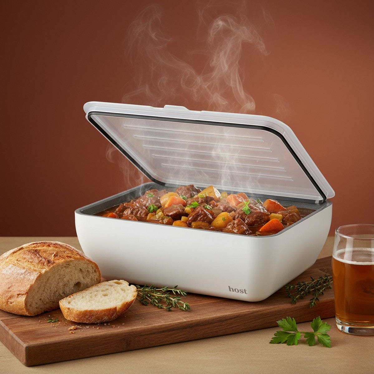Host Modern 3 Thermal Serving Dishes + 3 Glass Baking Dishes + Carry Bag