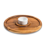 Kalmar Home ceramics White Medium Chip n Dip with Ceramic Bowl