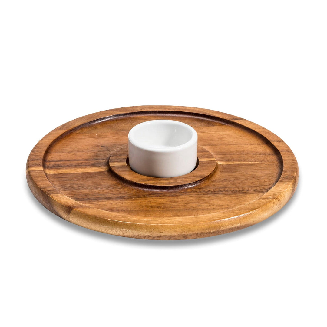 Kalmar Home ceramics White Medium Chip n Dip with Ceramic Bowl