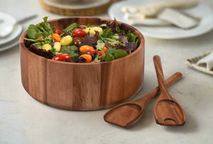 Kalmar Home Salad Bowl Extra Large Salad Bowl with Servers - 327C3