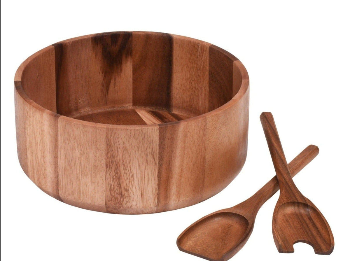 Kalmar Home Salad Bowl Extra Large Salad Bowl with Servers - 327C3