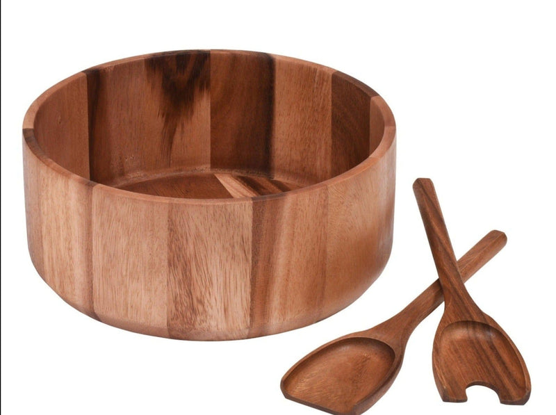 Kalmar Home Salad Bowl Extra Large Salad Bowl with Servers - 327C3