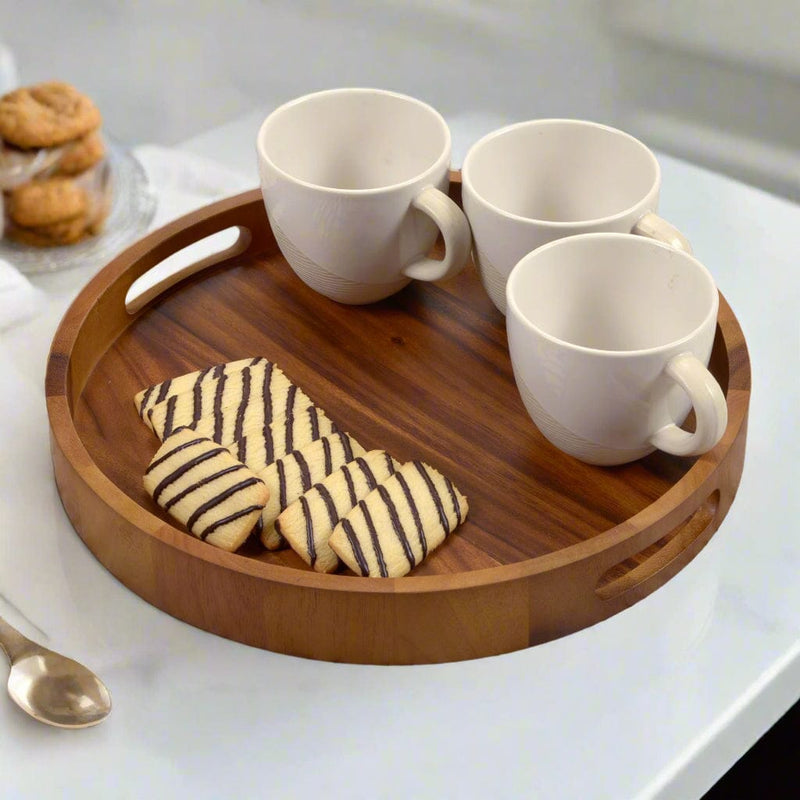 Kalmar Home Serving Tray 15" Round Serving Trays - Solid Bottom