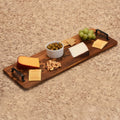 Kalmar Home Serving Tray Acacia Serving Trays with Metal Handles