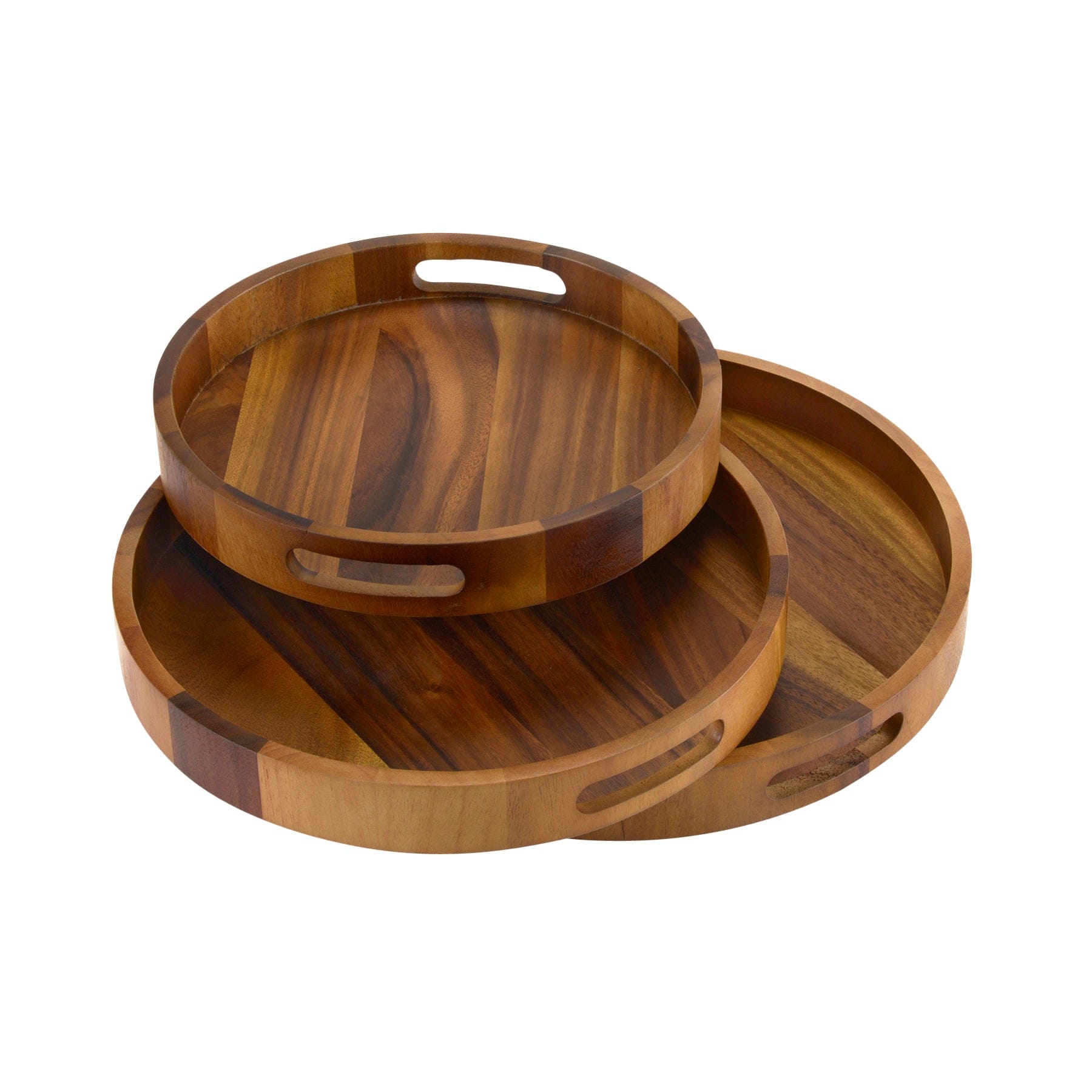 Kalmar Home Serving Tray set of 3 - 1 each size Round Serving Trays - Solid Bottom