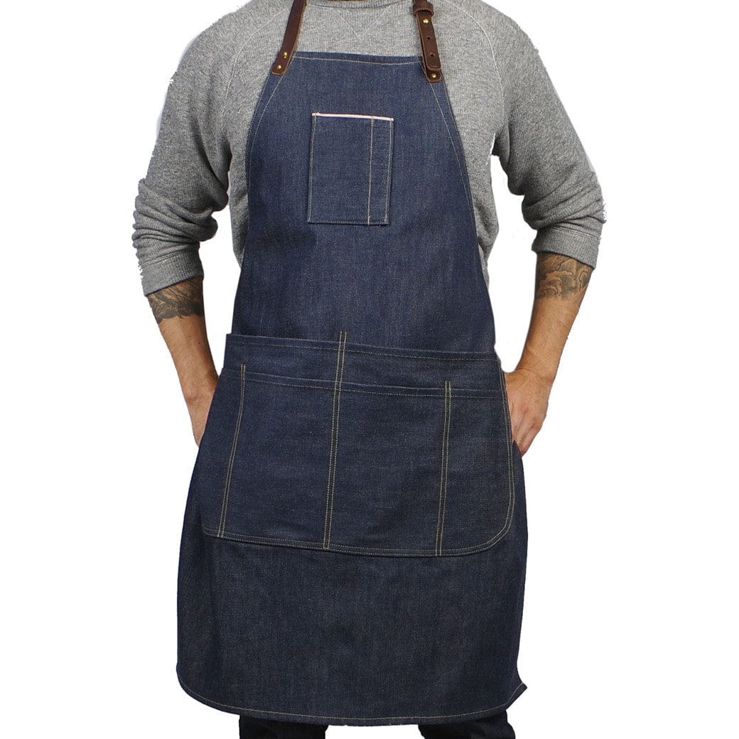 MI COCINA / UBI-IND Apron Raw Denim THE SELVEDGE APRON WITH REMOVABLE LEATHER