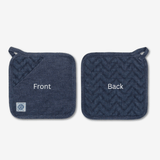 MI COCINA / UBI-IND Pan Handle Holder / Trivet Raw Denim HERRINGBONE TRIVET / POT HOLDER