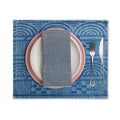 MI COCINA / UBI-IND Placemat ADIRE ETCHED - LIGHT VINTAGE DIASPORA PLACEMAT - LASER PRINTED DENIM