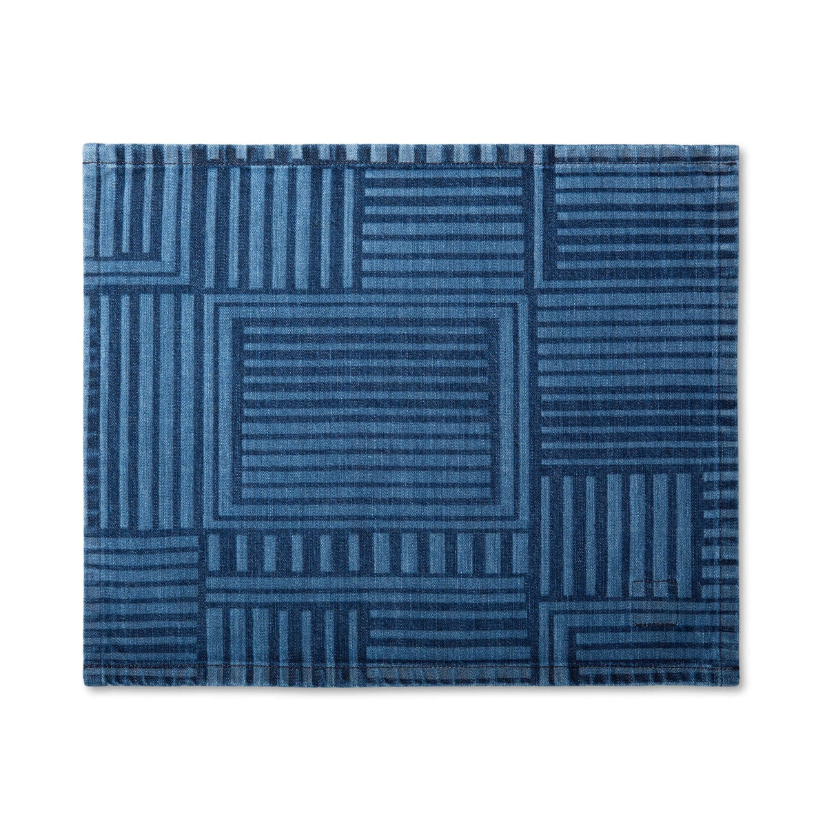 MI COCINA / UBI-IND Placemat KENTE STRIPE - MEDIUM DIASPORA PLACEMAT - LASER PRINTED DENIM