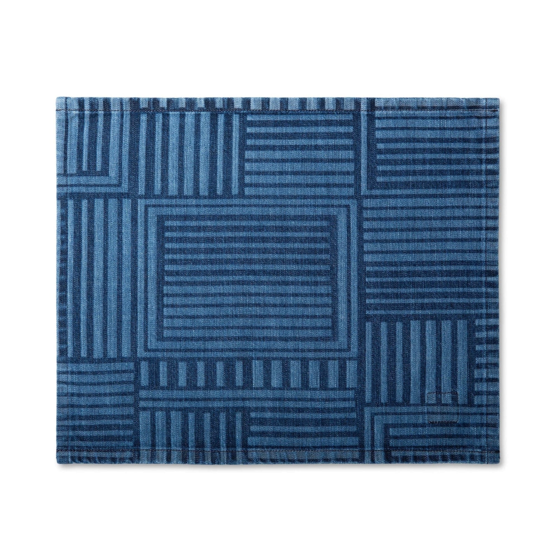 MI COCINA / UBI-IND Placemat KENTE STRIPE - MEDIUM DIASPORA PLACEMAT - LASER PRINTED DENIM