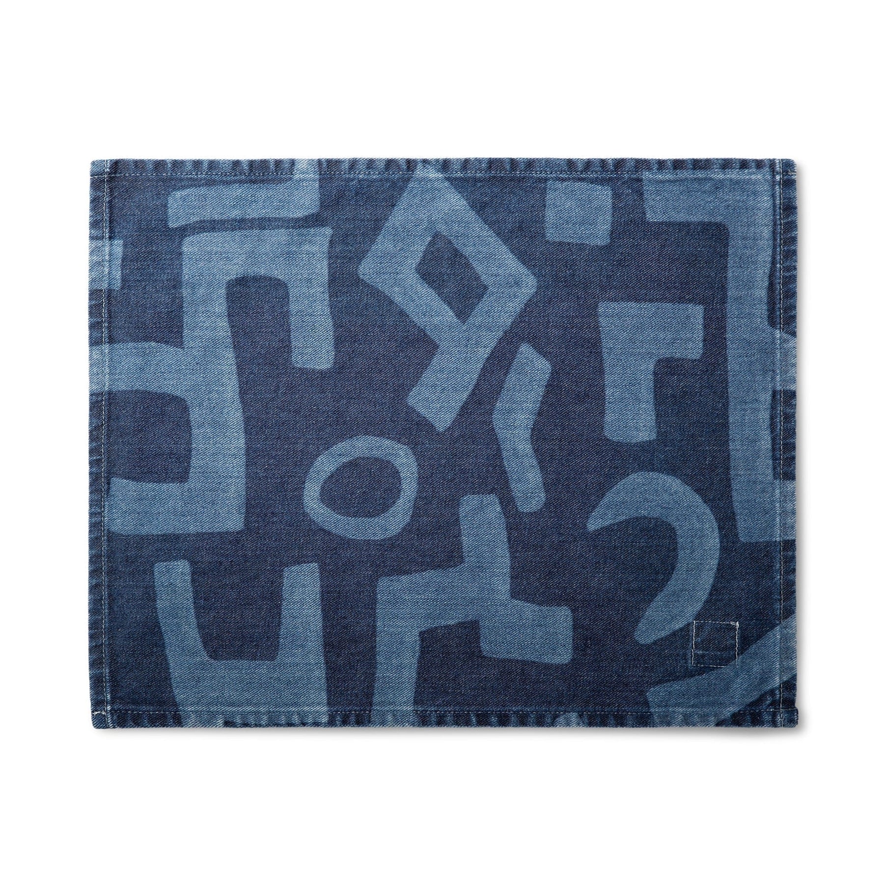 MI COCINA / UBI-IND Placemat MUD PRINT - MEDIUM DIASPORA PLACEMAT - LASER PRINTED DENIM