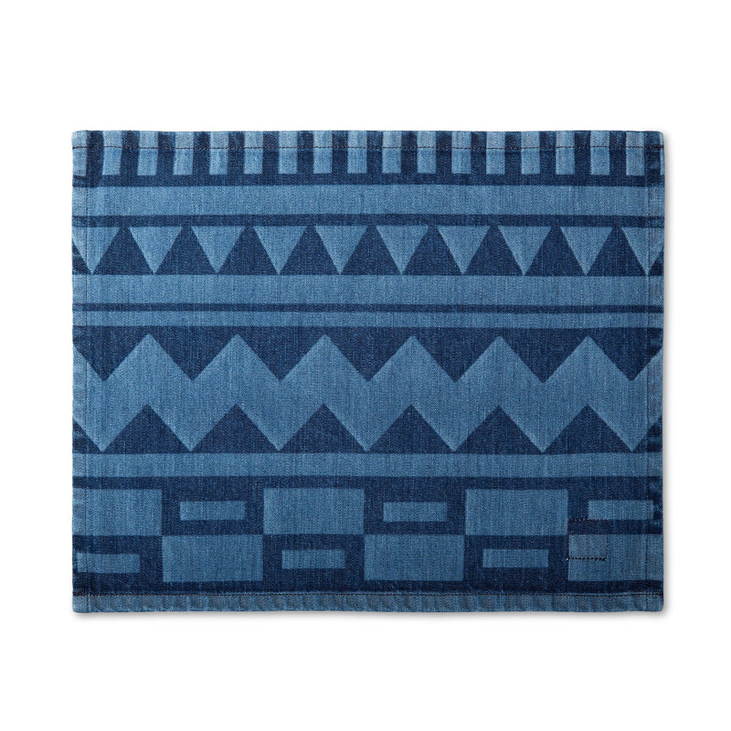 MI COCINA / UBI-IND Placemat SHONA GEO - MEDIUM VINTAGE DIASPORA PLACEMAT - LASER PRINTED DENIM