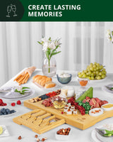 Royal Craft Wood Cheese Board Set w/knives, 16.5“x11”