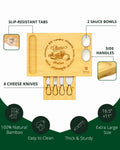 Royal Craft Wood Cheese Board Set w/knives, 16.5“x11”