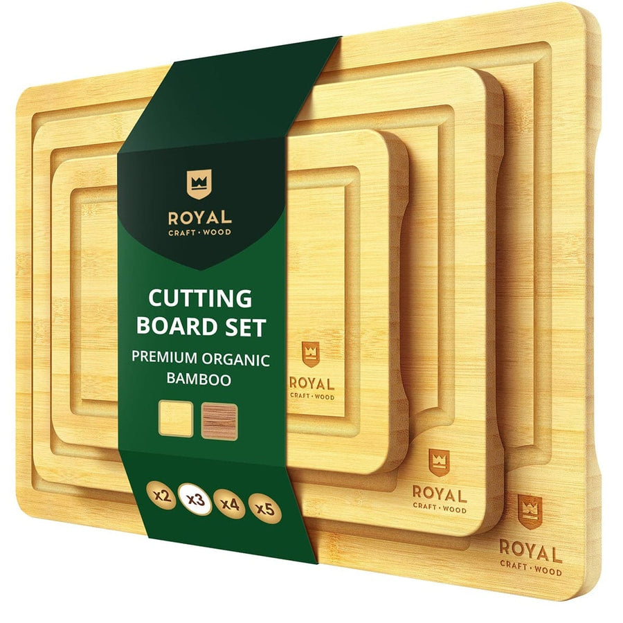 Royal Craft Wood Cutting Board Set Bamboo Cutting Board Set (Set of 3)