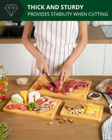 Royal Craft Wood Cutting Board Set Cutting Board Set of 3, Bamboo