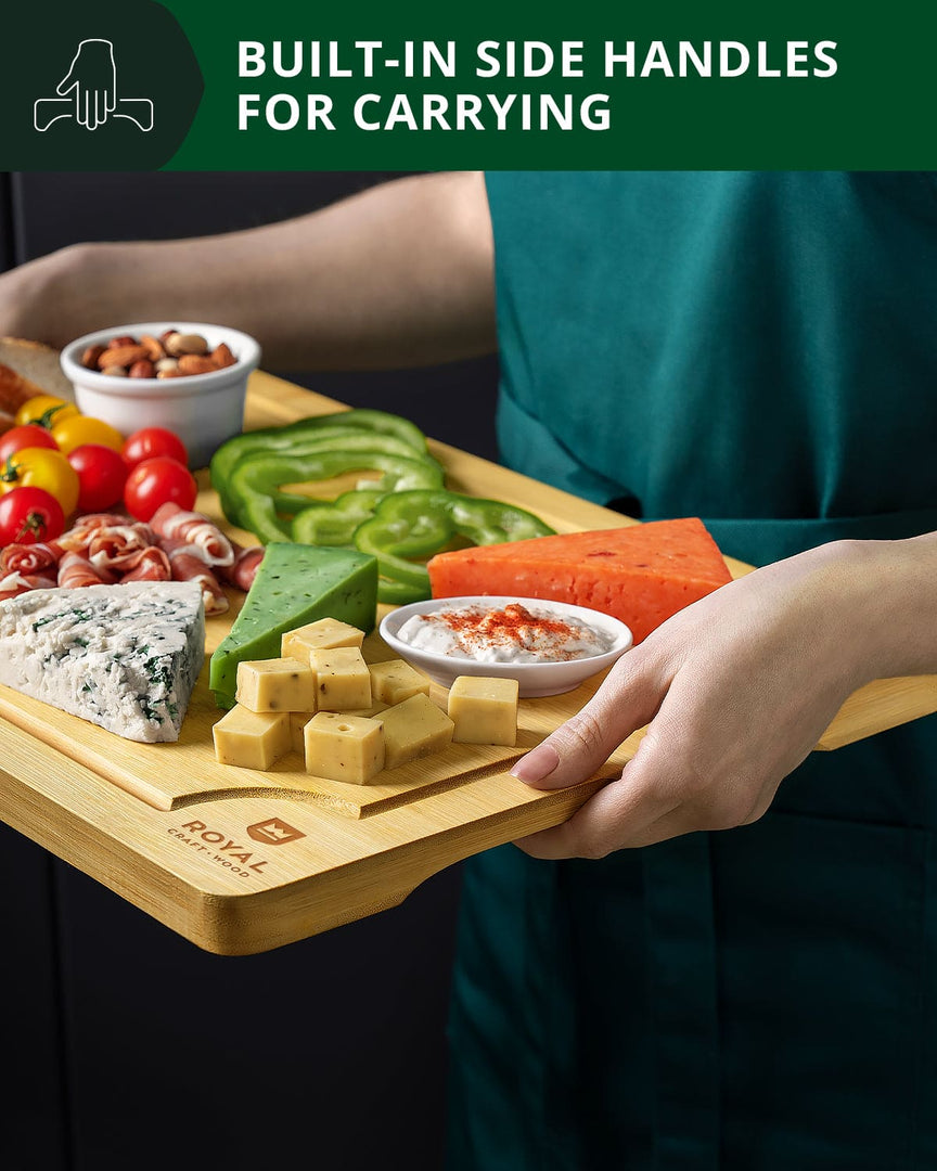 Royal Craft Wood Cutting Board Set Cutting Board Set of 3, Bamboo