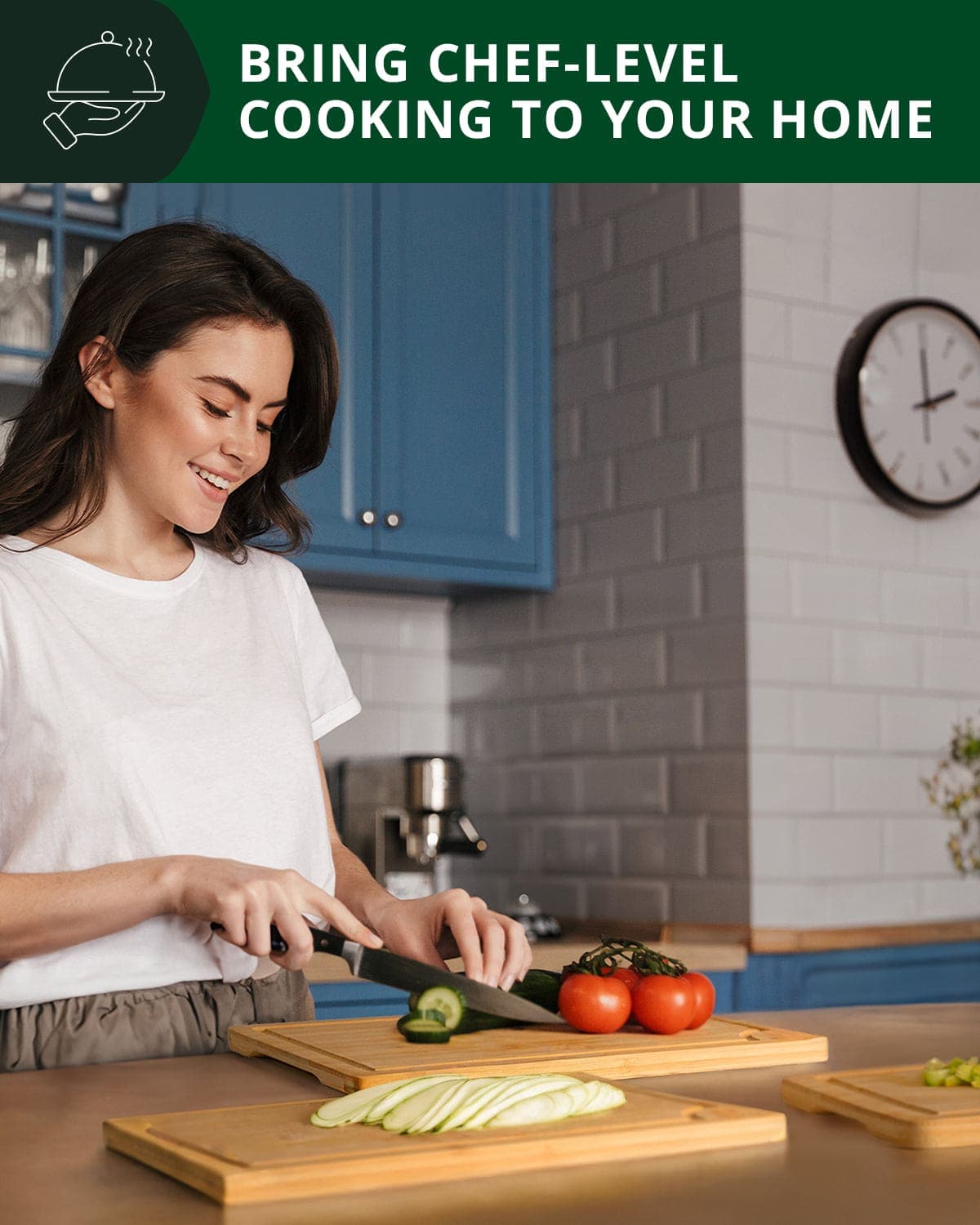 Royal Craft Wood Cutting Board Set Cutting Board Set of 3, Bamboo