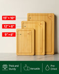 Royal Craft Wood Cutting Board Set Cutting Board Set of 3, Bamboo