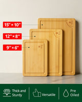 Royal Craft Wood Cutting Board Set Cutting Board Set of 3, Bamboo