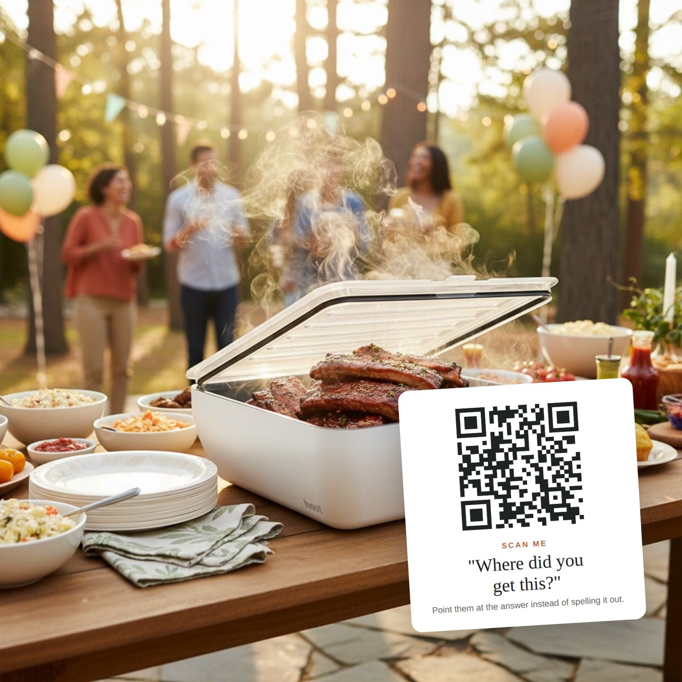 QR Sticker example — For the question you get in person